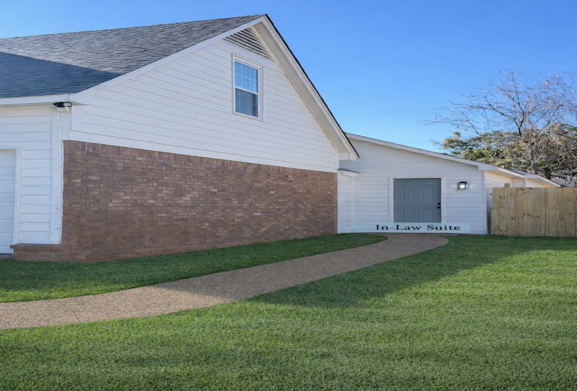 Exterior siding with partial brick facade