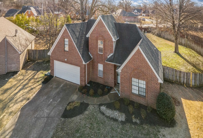 View from above of property