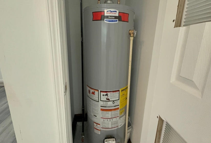 Water heater in utility closet