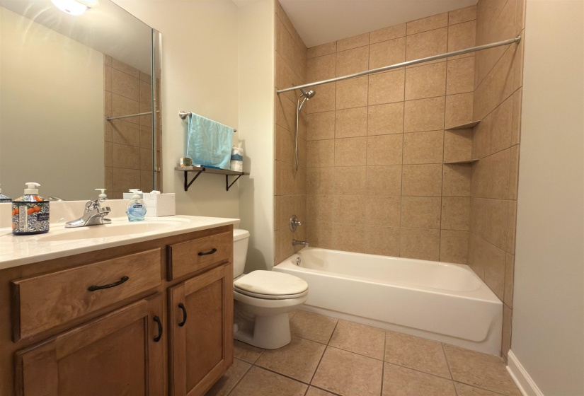 The second bathroom has access from the hallway and bedroom 2.