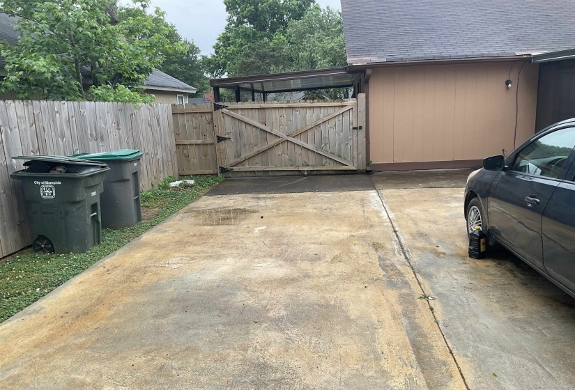 Concrete driveway providing parking