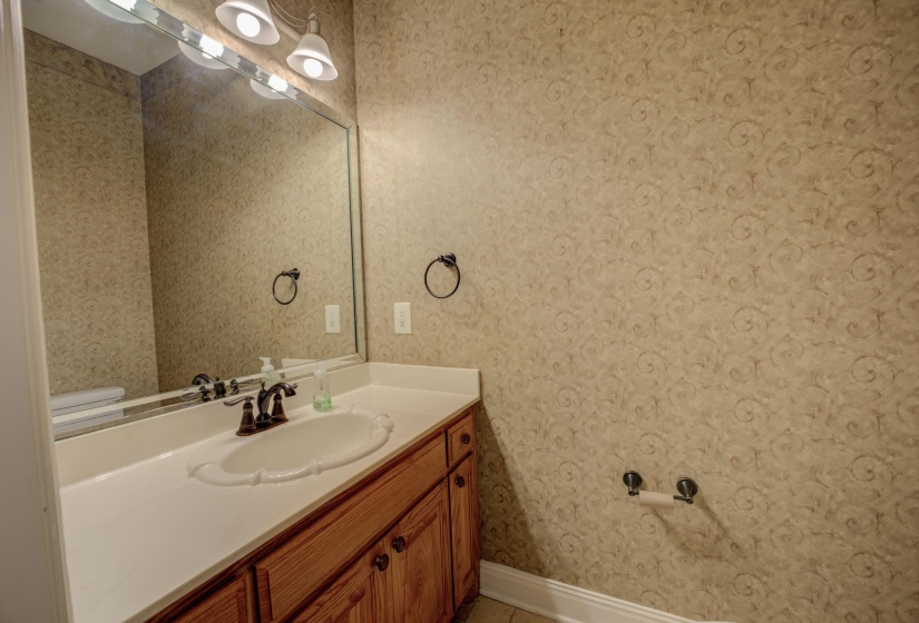 Bathroom with vanity and toilet