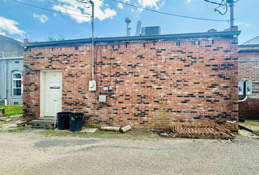 Exterior view of brick siding and electric meter