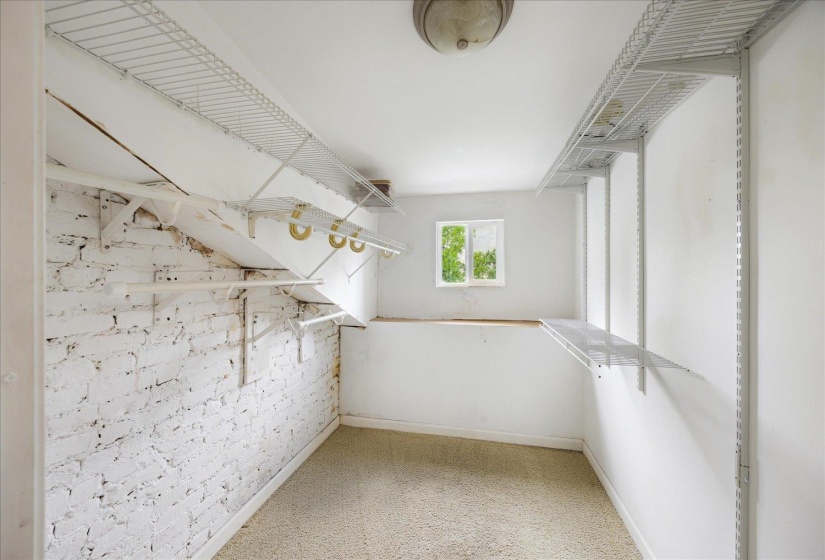 Walk in closet with carpet