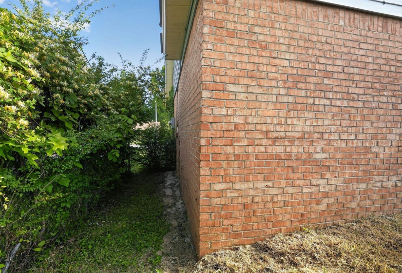Brick exterior with an established natural border