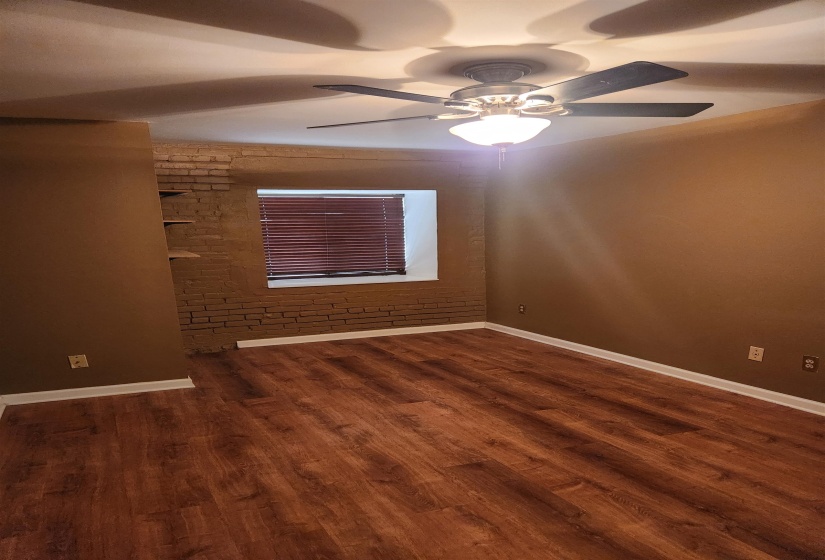 Wood-finish flooring throughout