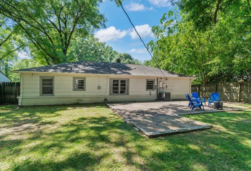 Back view of home and the patio.