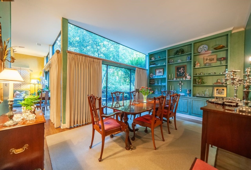 This looks over the patio and into the private area behind with trees and green space! Lovely!