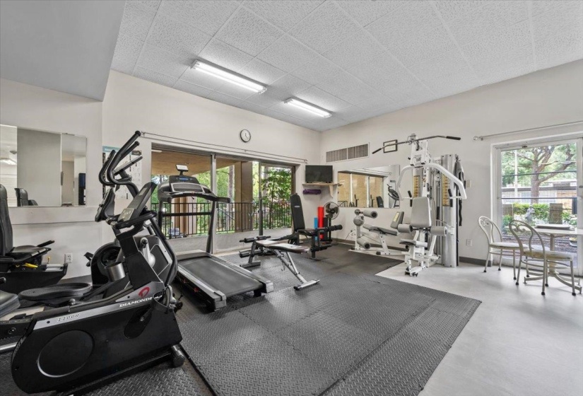 Workout area with healthy amount of natural light