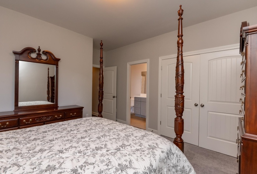 Plush gray carpeting with light gray walls