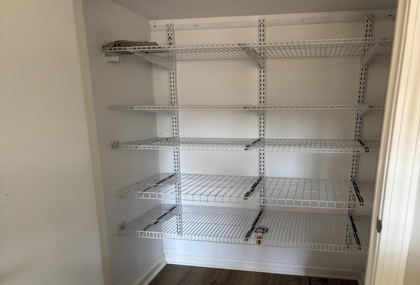 Owner added extra shelving to the pantry