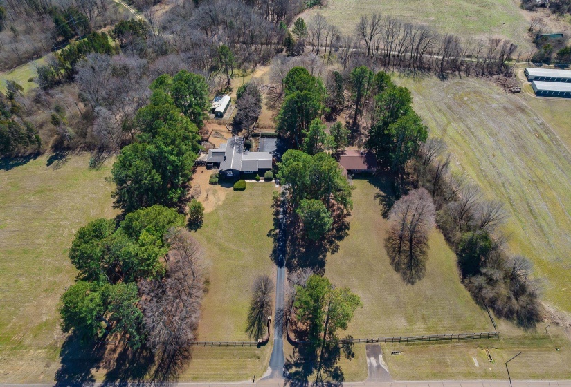 Aerial view with a rural view