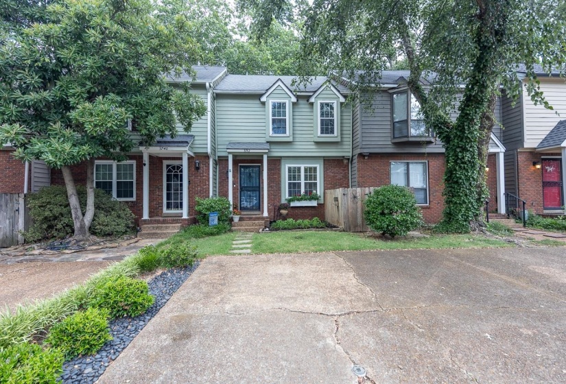 View of front of property featuring brick siding