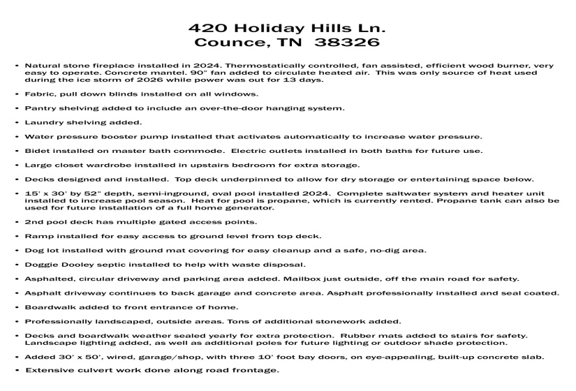 420 HOLIDAY HILLS RD, Counce, Tennessee 38326, 3 Bedroom Bedrooms, 7 Room Rooms,2 BathroomBathrooms,Residential,For Sale,HOLIDAY HILLS,0,10222035