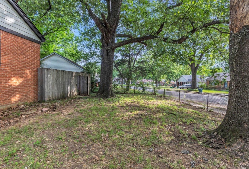 Expansive outdoor space featuring mature trees providing ample shade
