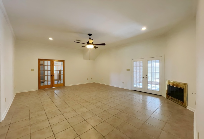 Spacious interior with tile flooring throughout
