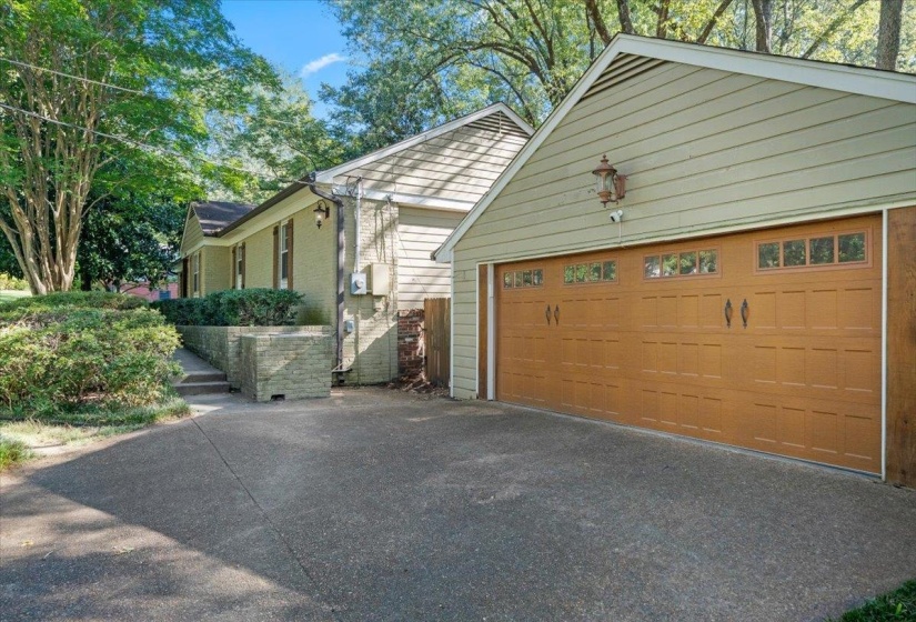 View of home's exterior with a garage