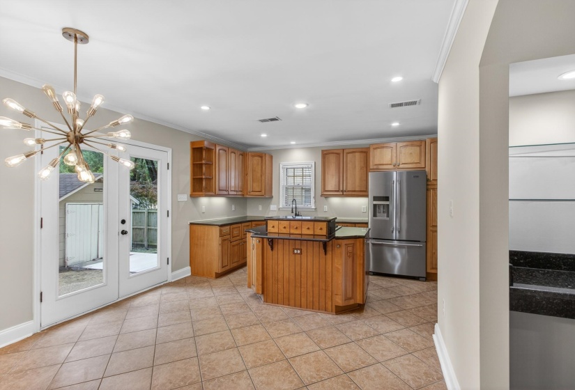 Gas cooking updated kitchen  Plenty of cabinet storage