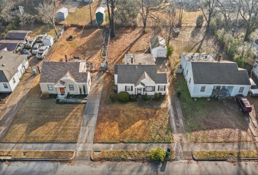 Aerial view of residential area