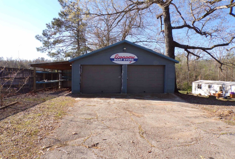 View of detached garage