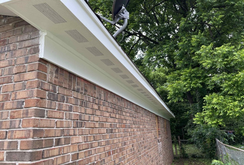 Exterior view of brick siding