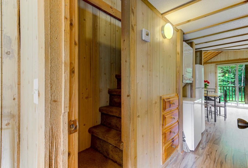 Wood-finish flooring throughout