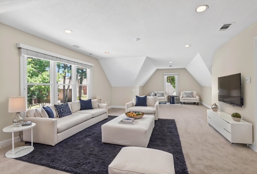 This bonus room can also be a great family room space in the upstairs area.