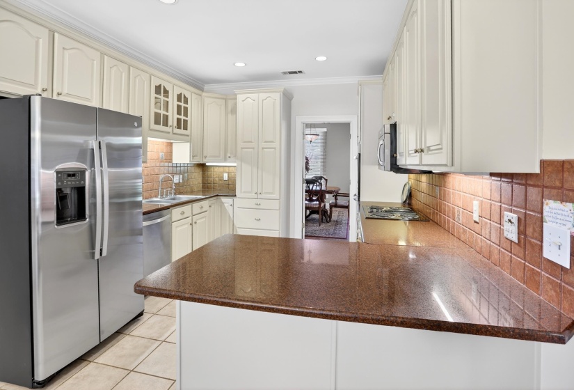 Freshly painted kitchen cabinets