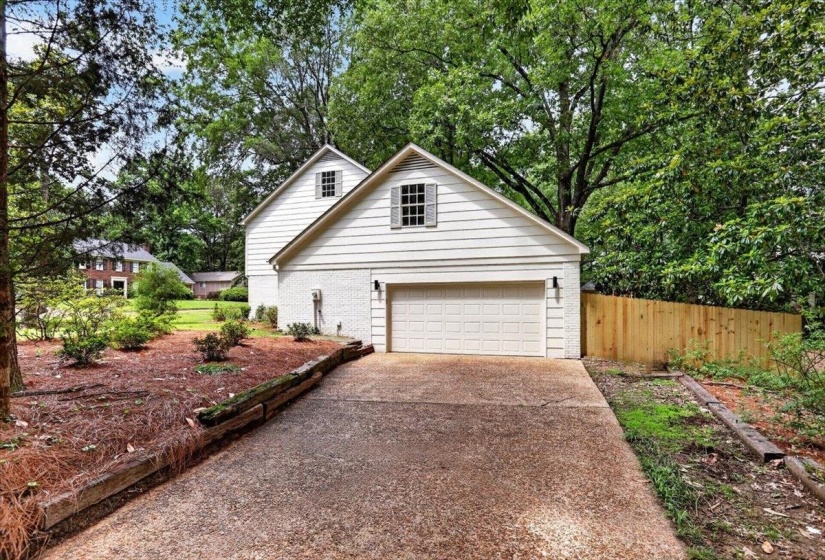 Two-car garage with a single garage door