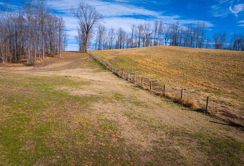Expansive open land featuring rolling topography and a natural tree line