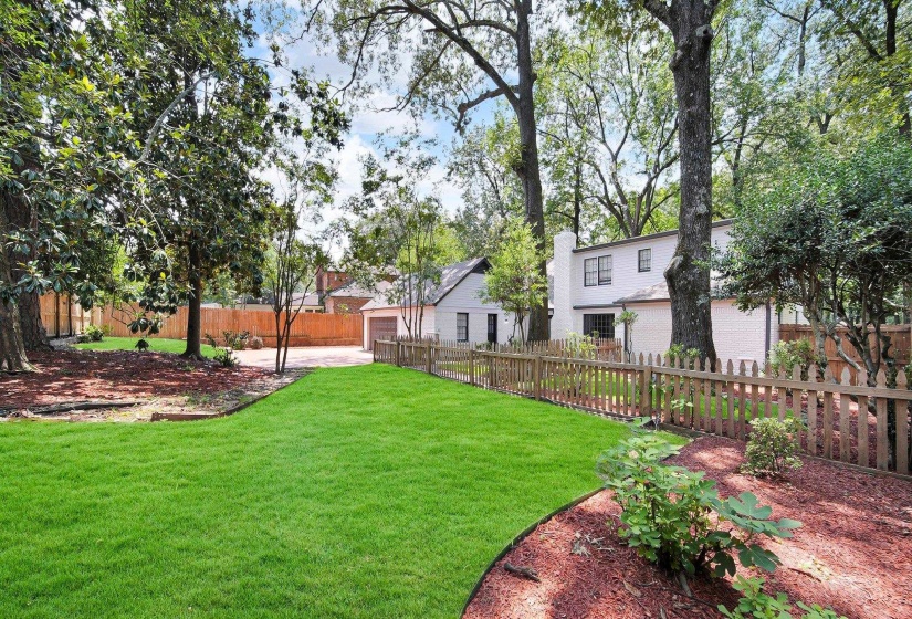View of fenced backyard