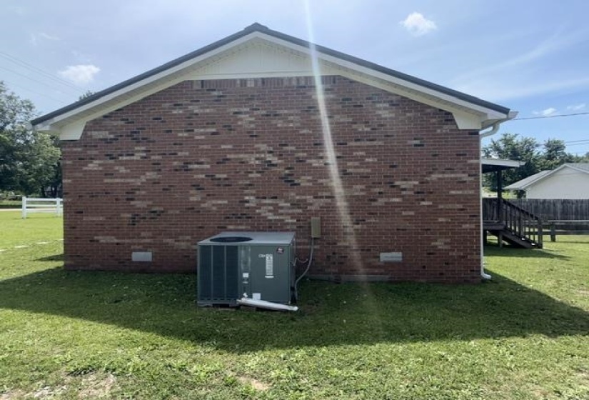 Brick exterior with white soffit and fascia