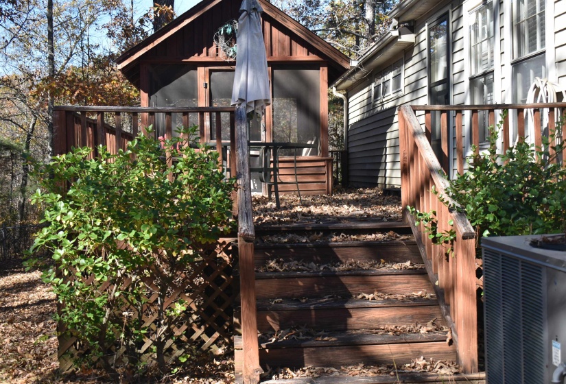 Exterior space with a deck