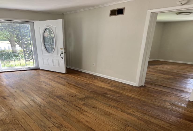 Hardwood flooring throughout the interior