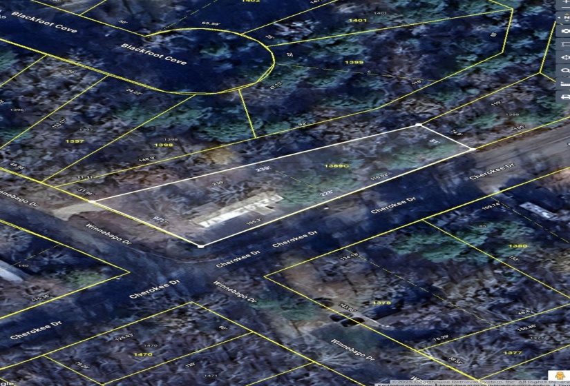 Aerial view of property's location