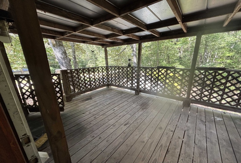View of wooden deck