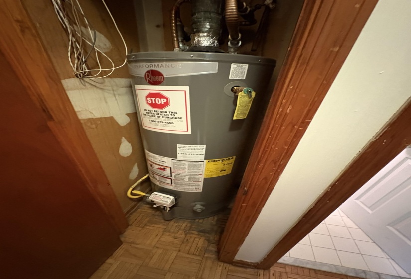 Utility room with water heater