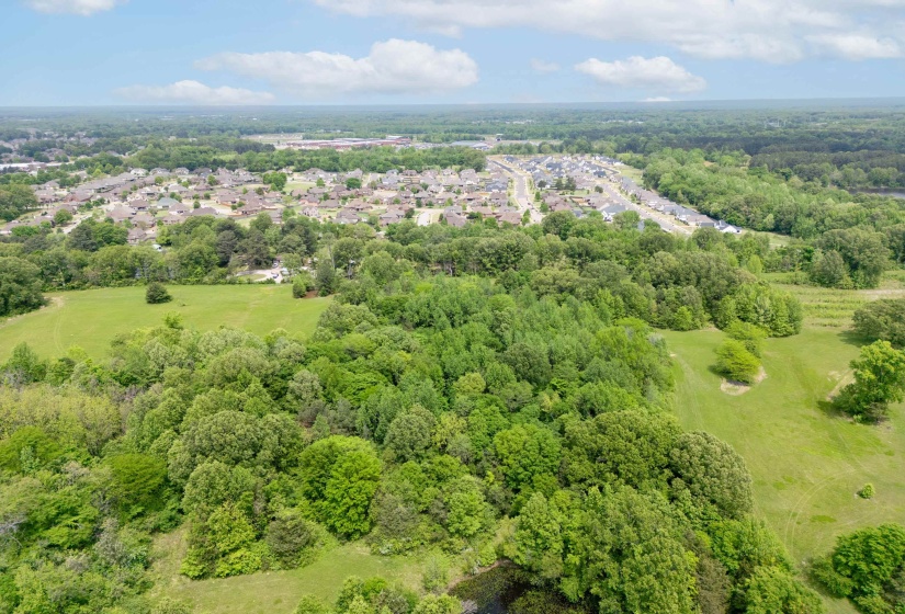 Bird's eye view with a view of trees