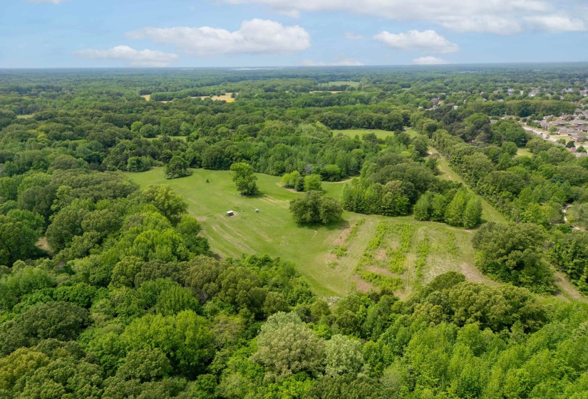 Bird's eye view with a forest view