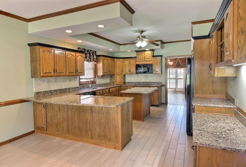 With Bar and Island and desk area