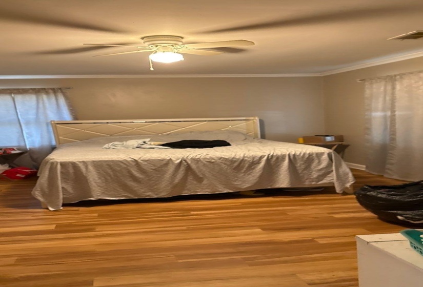 Wood-finish flooring throughout