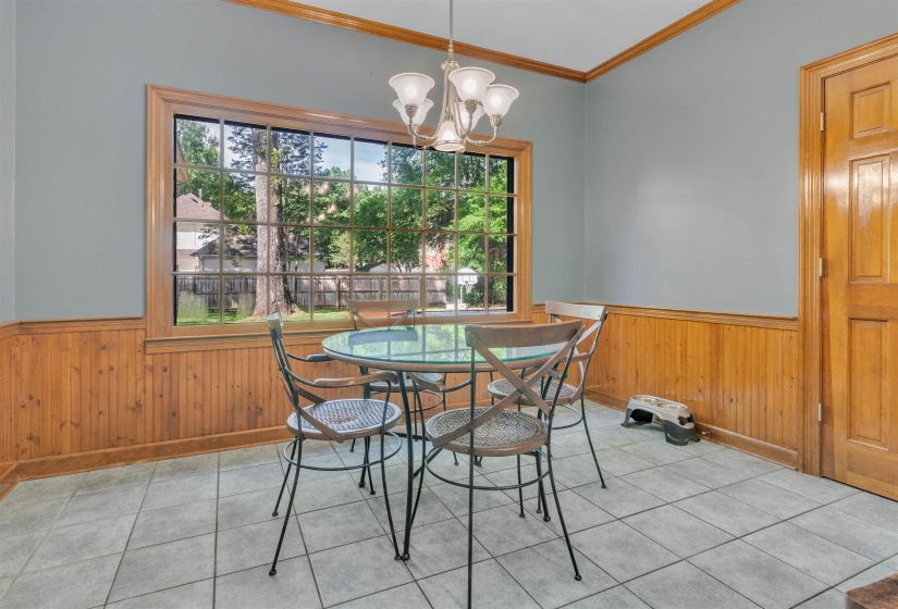 Expansive window with wood trim