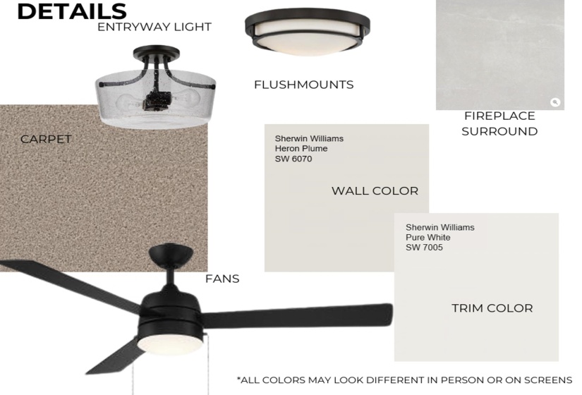 Property Specifications. Detailing proposed material selections and finishes for the property