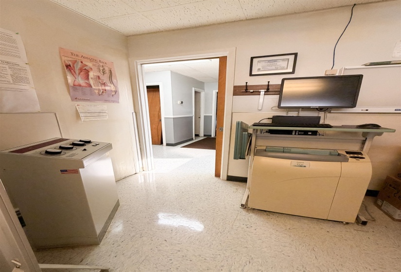Kitchen with light flooring