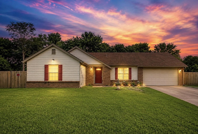 Welcome to 7303 Hillshire Drive. A traditional style, all on one level home featuring brick and newly installed wood siding facade, a two-car garage, and a fenced perimeter. Some features are AI-enhanced.