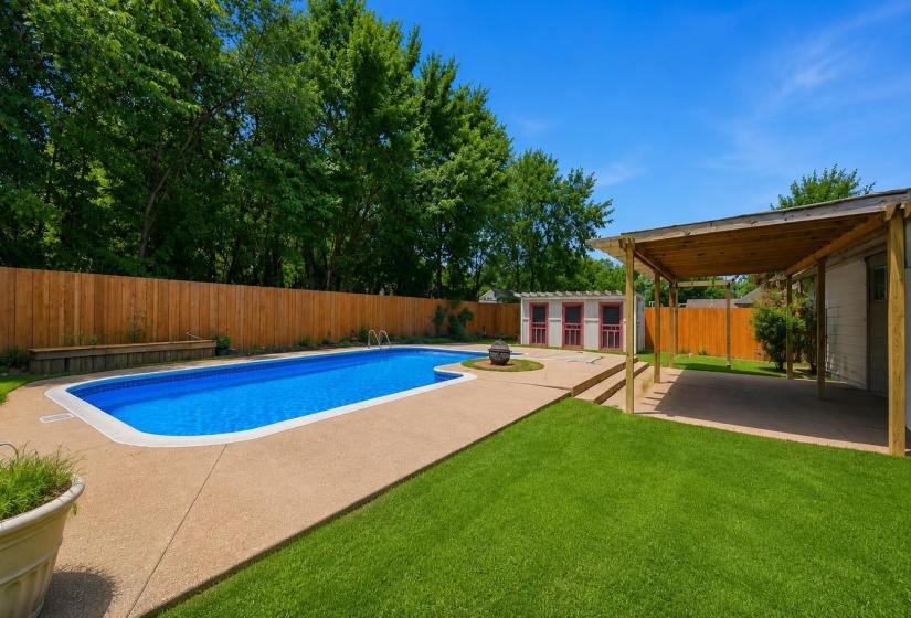 Privacy at every angle in this exterior oasis. Some features are AI-enhanced.